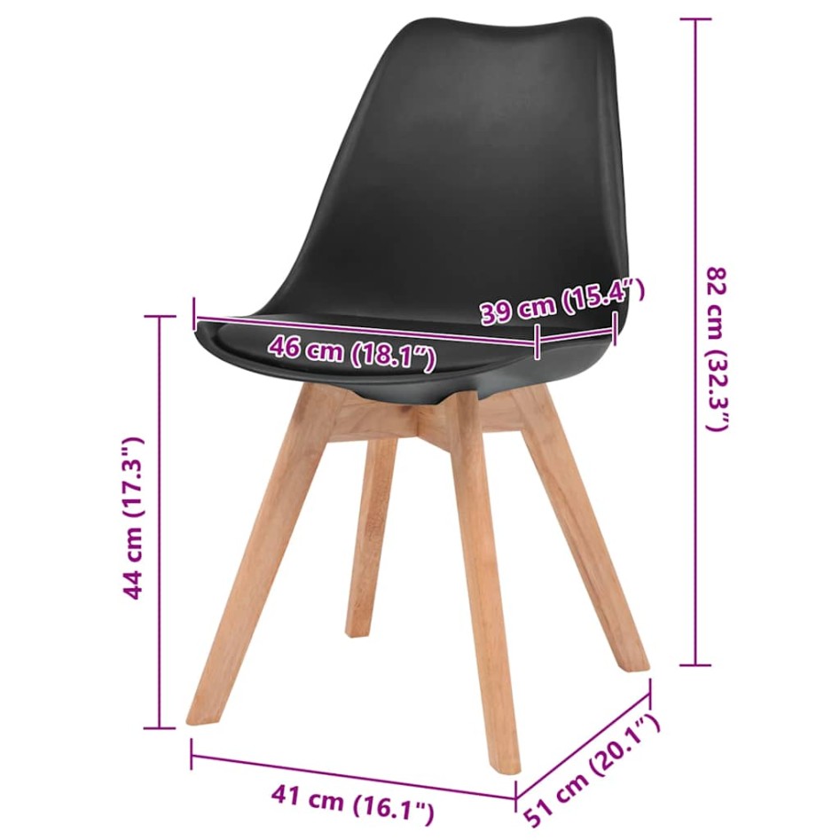 Sillas de comedor 2 unidades plástico