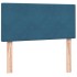 Cama box spring con colchón terciopelo azul oscuro 80x210