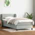 Cama box spring con colchón terciopelo gris claro 90x210