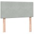 Cama box spring con colchón terciopelo gris claro 90x210