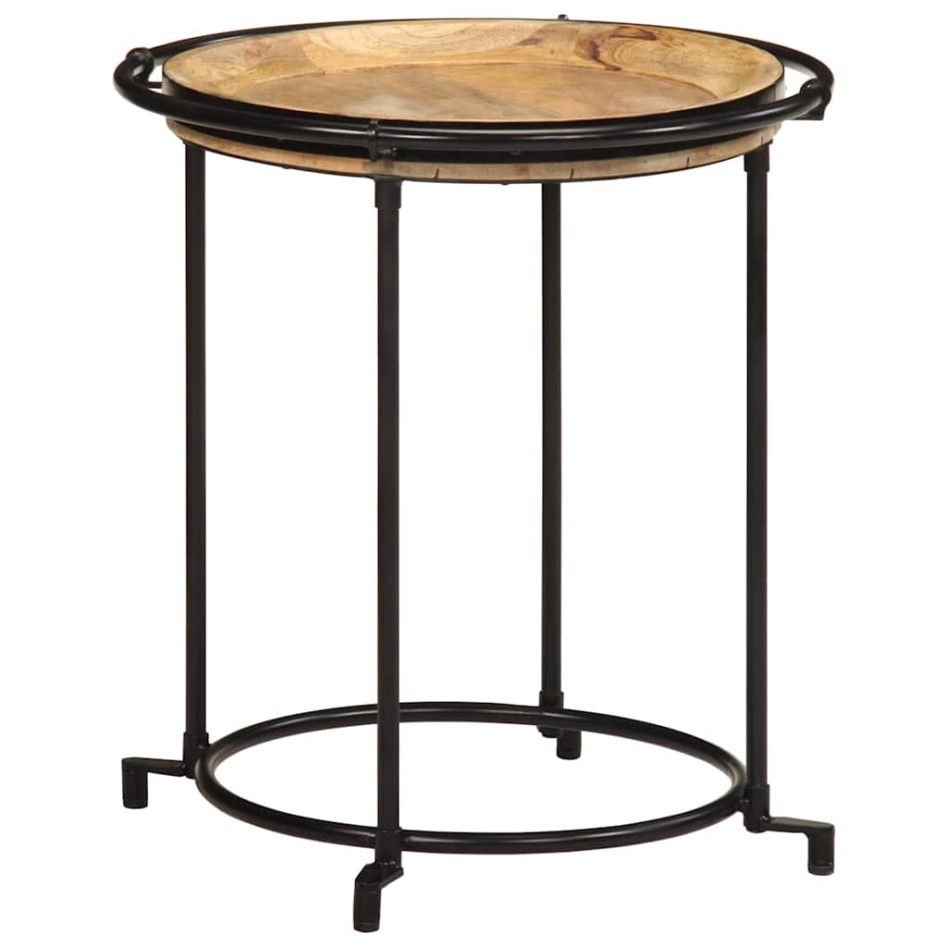 Juego de mesas auxiliar 2 piezas madera maciza de