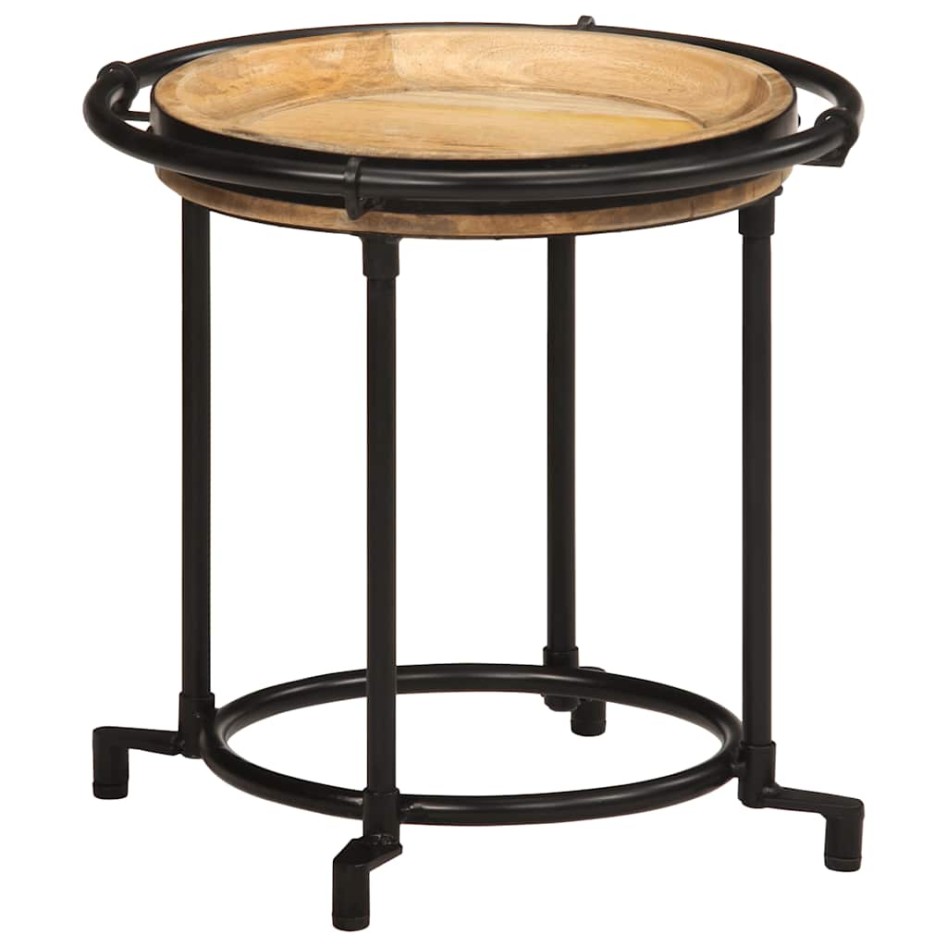 Juego de mesas auxiliar 2 piezas madera maciza de