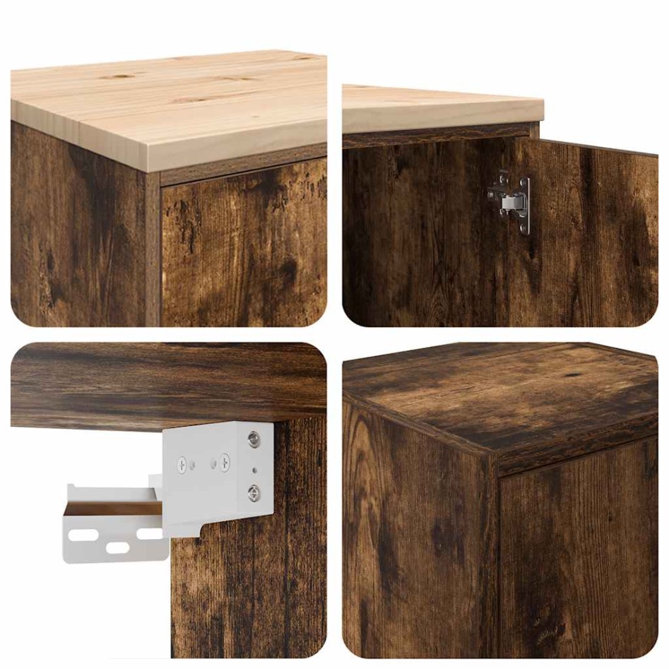 Armarios 2 uds para garaje madera ingeniería roble