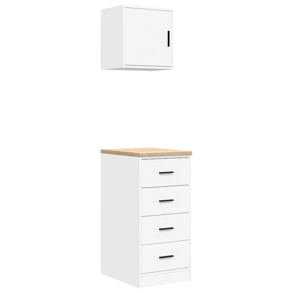 Armarios 2 uds para garaje madera de ingeniería