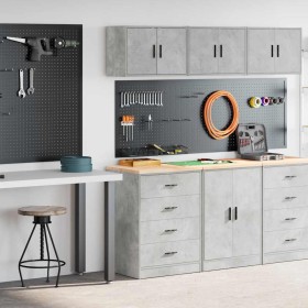 Armarios 2 uds para garaje madera de ingeniería ris