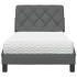 Cama con colchón tela gris oscuro 90x190