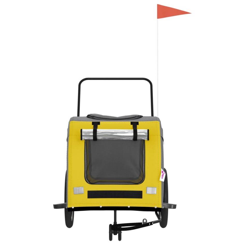 Remolque de bicicleta mascotas hierro tela Oxford amarillo