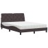 Cama con colchón tela marrón oscuro 120x200