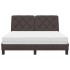 Cama con colchón tela marrón oscuro 120x200
