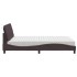 Cama con colchón tela marrón oscuro 120x200