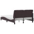 Cama con colchón tela marrón oscuro 120x200