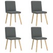 Sillas de comedor giratorias 4 unidades tela gris oscuro