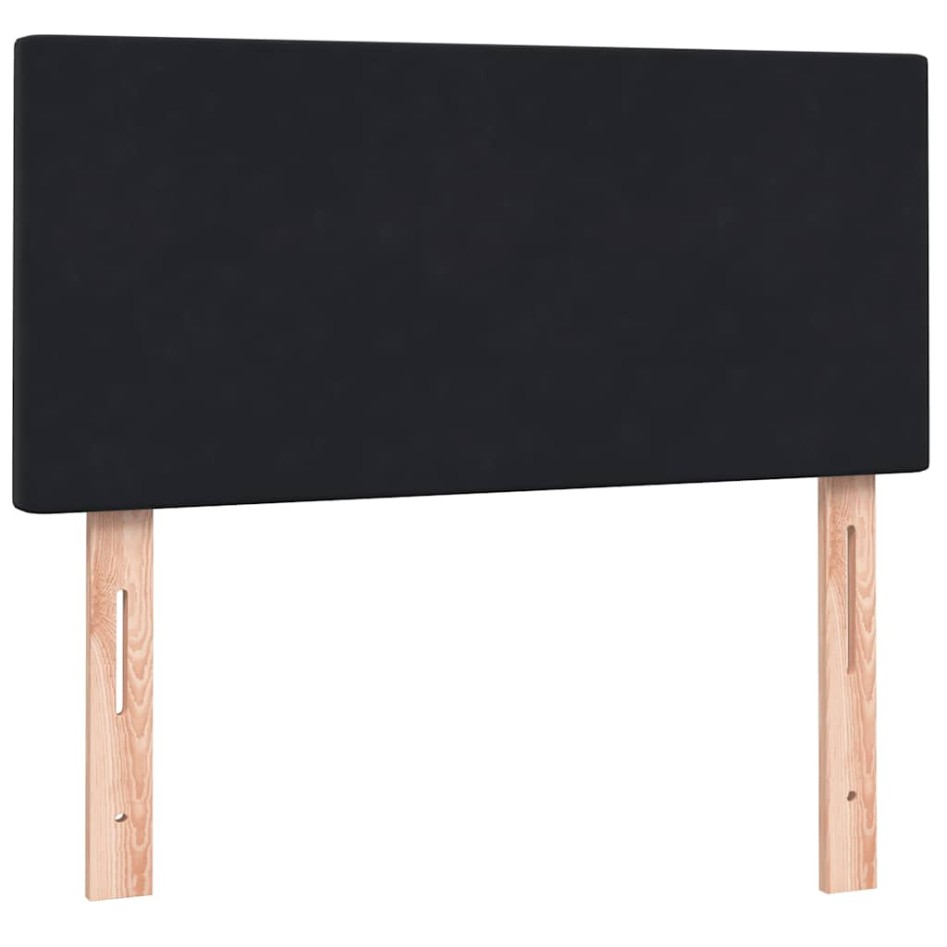 Cama box spring con colchón cuero sintético negro 90x210