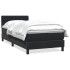 Cama box spring con colchón cuero sintético negro 90x210