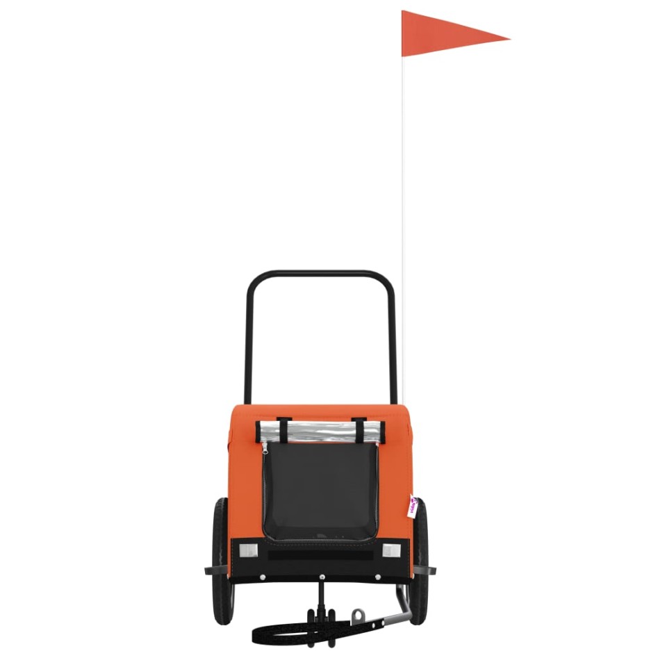Remolque de bicicleta mascotas hierro tela Oxford naranja
