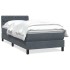 Cama box spring con colchón terciopelo gris oscuro 80x210
