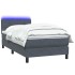 Cama box spring con colchón terciopelo gris oscuro 80x220