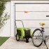 Remolque de bicicleta mascotas hierro tela Oxford verde