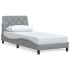 Estructura de cama sin colchón tela gris claro 80x200