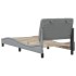 Estructura de cama sin colchón tela gris claro 80x200