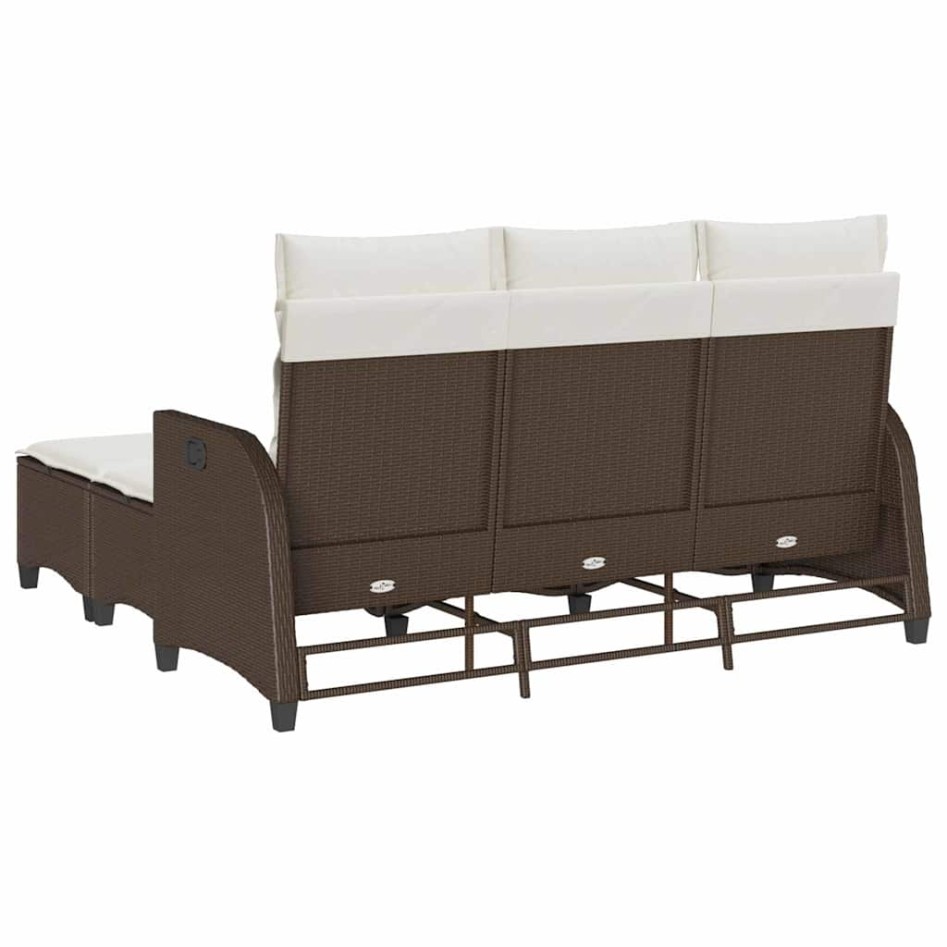 Set de sofás de jardín en forma de L con cojines 3 pzas