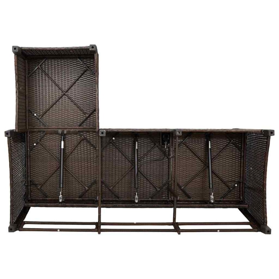 Set de sofás de jardín en forma de L con cojines 3 pzas