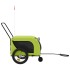 Remolque de bicicleta mascotas hierro tela Oxford verde