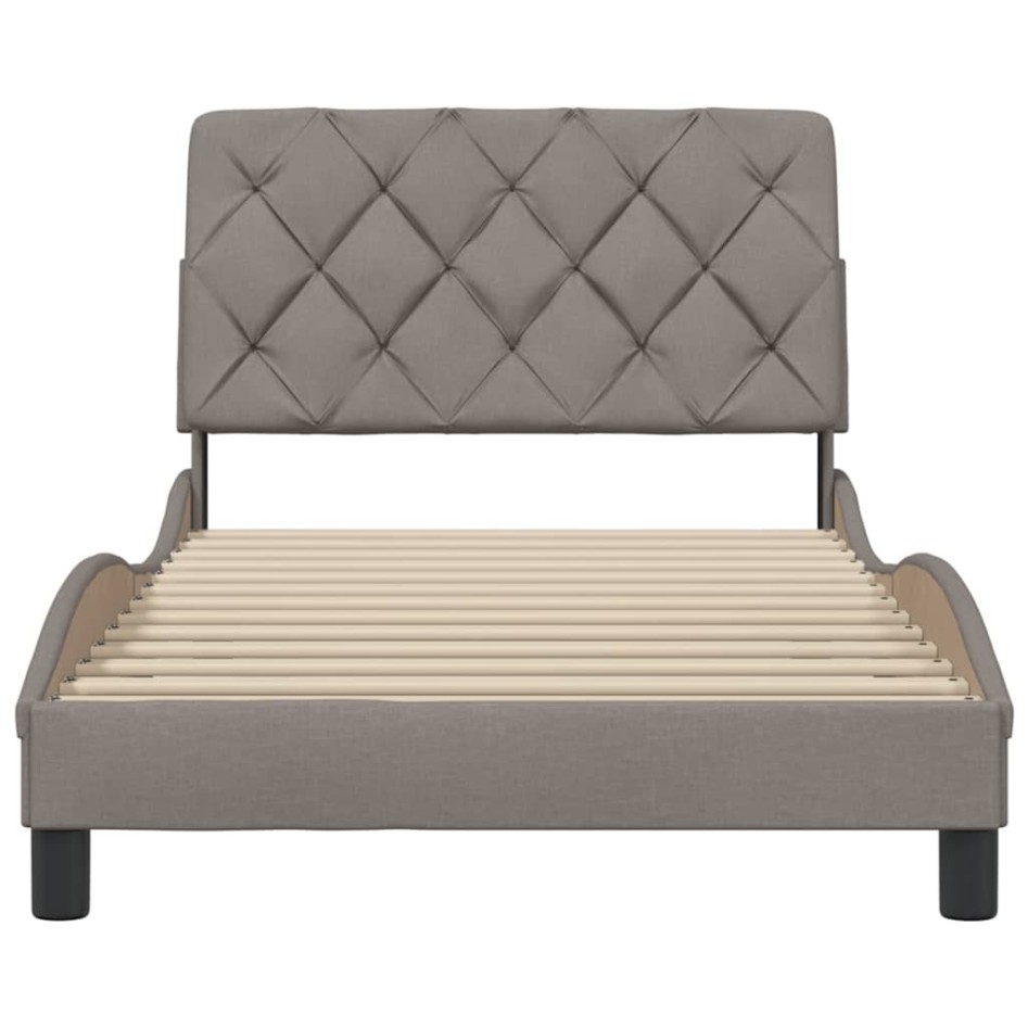 Estructura de cama sin colchón tela gris taupe 100x200