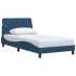 Estructura de cama sin colchón tela azul 100x200