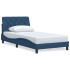 Estructura de cama sin colchón tela azul 100x200