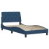 Estructura de cama sin colchón tela azul 100x200