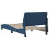 Estructura de cama sin colchón tela azul 100x200