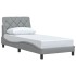 Estructura de cama sin colchón tela gris claro 90x200