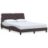 Estructura de cama sin colchón tela marrón oscuro 120x200