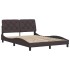 Estructura de cama sin colchón tela marrón oscuro 120x200