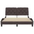 Estructura de cama sin colchón tela marrón oscuro 120x200