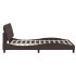Estructura de cama sin colchón tela marrón oscuro 120x200