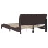 Estructura de cama sin colchón tela marrón oscuro 120x200