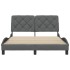 Estructura de cama sin colchón tela gris oscuro 140x200
