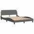 Estructura de cama sin colchón tela gris oscuro 140x200