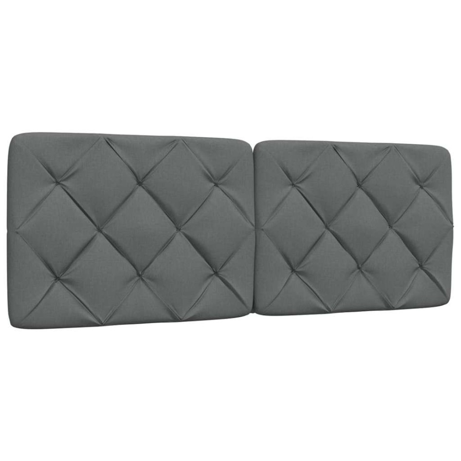 Estructura de cama sin colchón tela gris oscuro 140x200