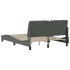 Estructura de cama sin colchón tela gris oscuro 140x200