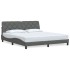Cama sin colchón de tela gris oscuro 180x200
