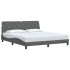 Cama sin colchón de tela gris oscuro 180x200