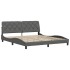 Cama sin colchón de tela gris oscuro 180x200