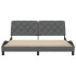Cama sin colchón de tela gris oscuro 180x200