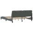 Cama sin colchón de tela gris oscuro 180x200