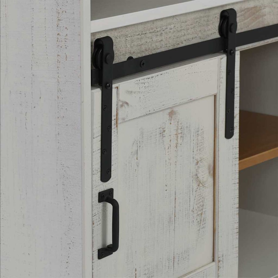 Vinoteca  HALDEN con botelleros y puerta corredera blanco