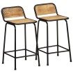 Taburetes de barra 2 uds 46x35,5x80 cm madera maciza de mango