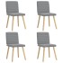 Sillas de comedor 4 unidades tela gris